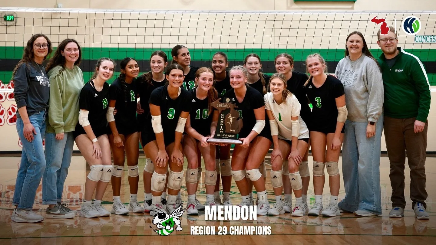 Mendon is going to the Elite Eight! They defeated Battle Creek St. Philip on home court in 4 Sets 25-14, 23-25, 25-13, 25-10. This is their first Regional title since 2019, whom they also defeated St. Philip. 

The Hornets will now play Hillsdale Aca