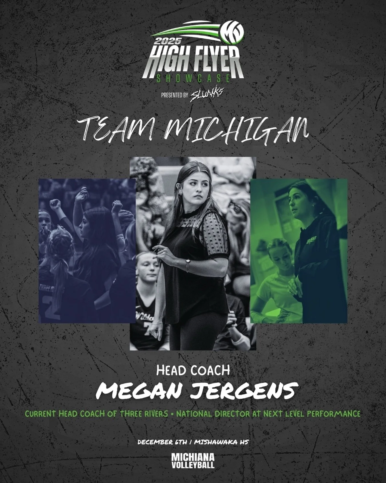 We&rsquo;re excited to announce Megan Jergens as Team Michigan&rsquo;s Head Coach for our High Flyer Showcase Presented By Slunks!

Born and raised in Three Rivers, Michigan, Megan is a proud 2016 graduate of Three Rivers High School, where she helpe