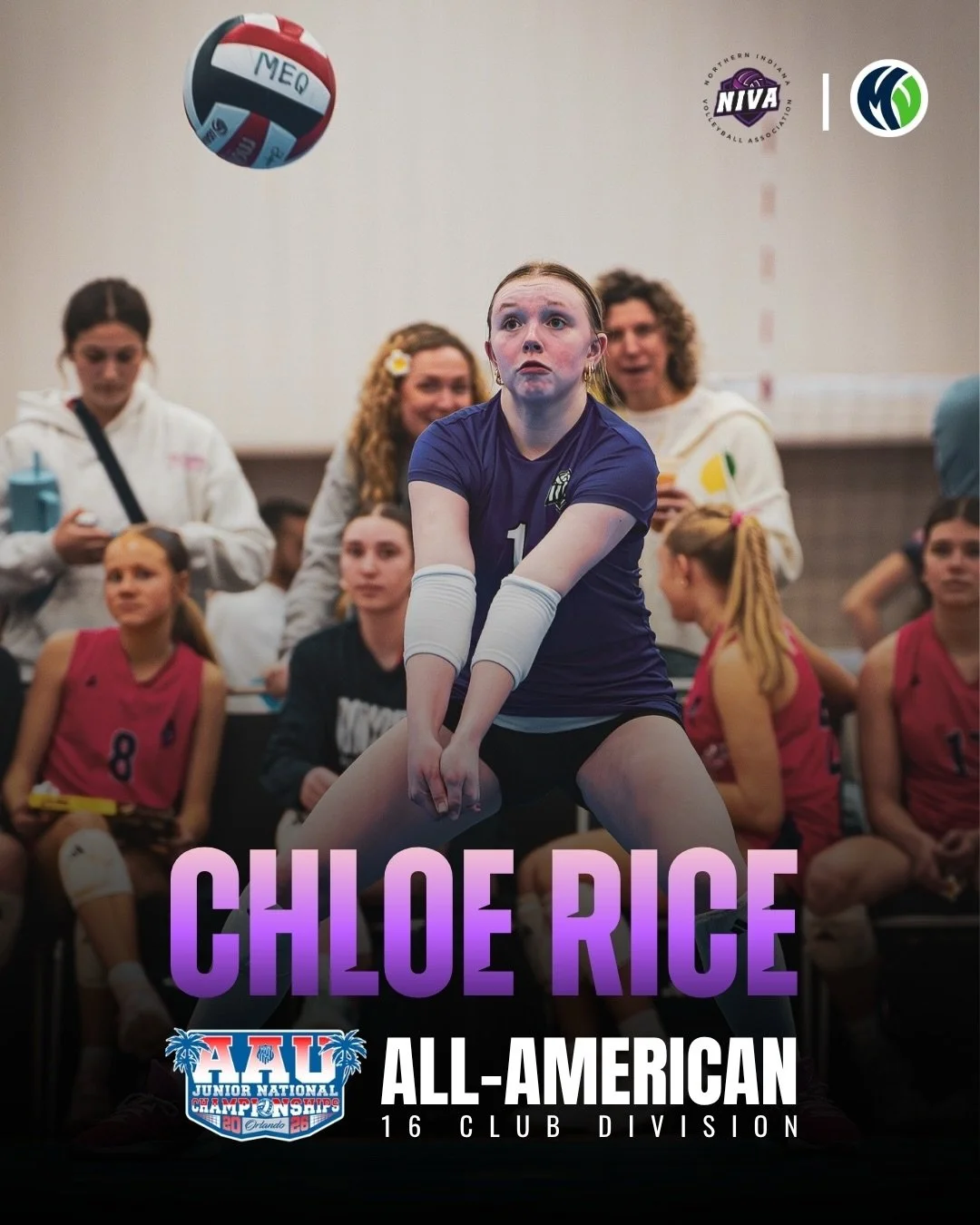 Congratulations to Penn&rsquo;s Chloe Rice and John Glenn&rsquo;s Kennedy Miller, both of Niva Jrs 16 Purple, on earning All-American honors at AAU Nationals in the 16 Club division!

Chloe and Kennedy helped lead NIVA Jrs 16 Purple to a 3rd-place fi