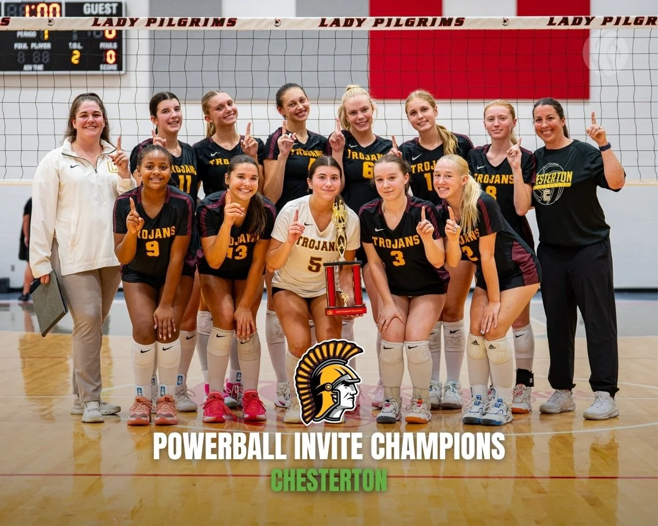 Chesterton took care of business at the Plymouth Powerball Invite, going 4-0 on the day to earn their tournament championship!

Chesterton defeated Warsaw, Penn, and New Prairie in pool play, going 6-0, then defeated Valparaiso  2-1 in a contentious 