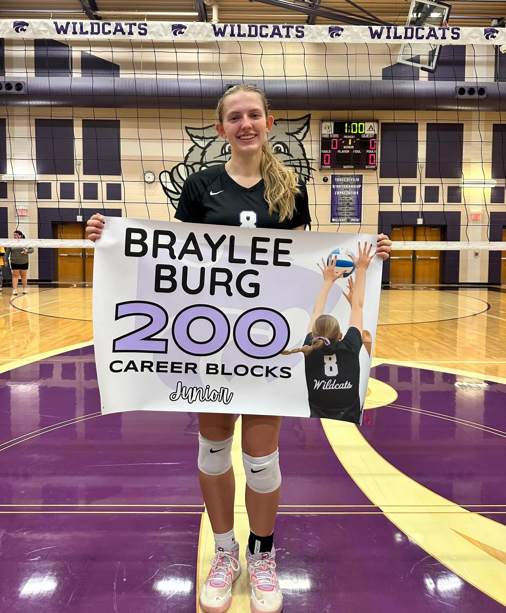 Another player milestone, this time from Three Rivers' Braylee Burg for reaching 200 career blocks!

Way to control the net, Braylee!