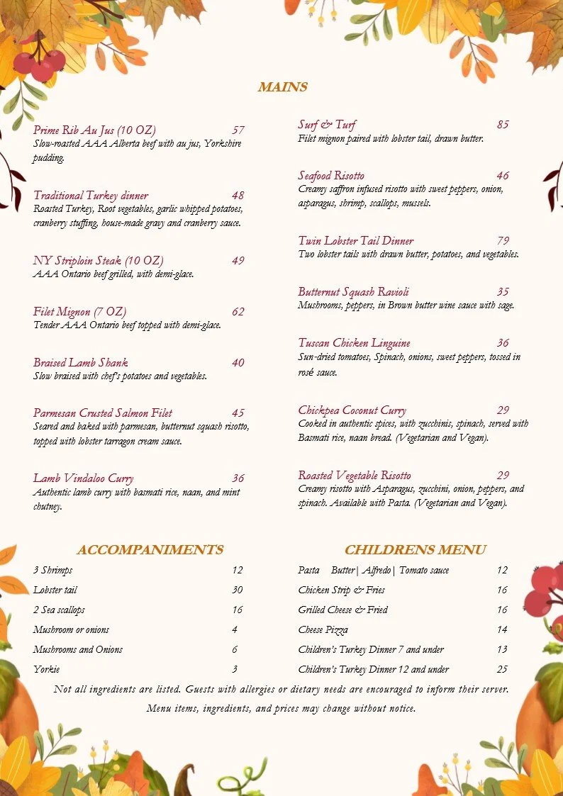 A la Carte Page 1