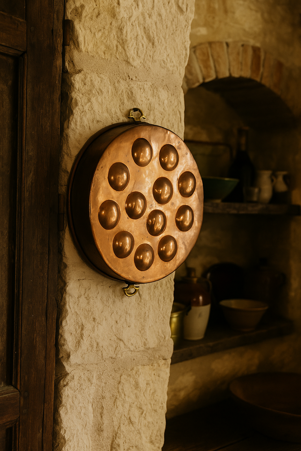 Large Antique French Copper Escargot Mould