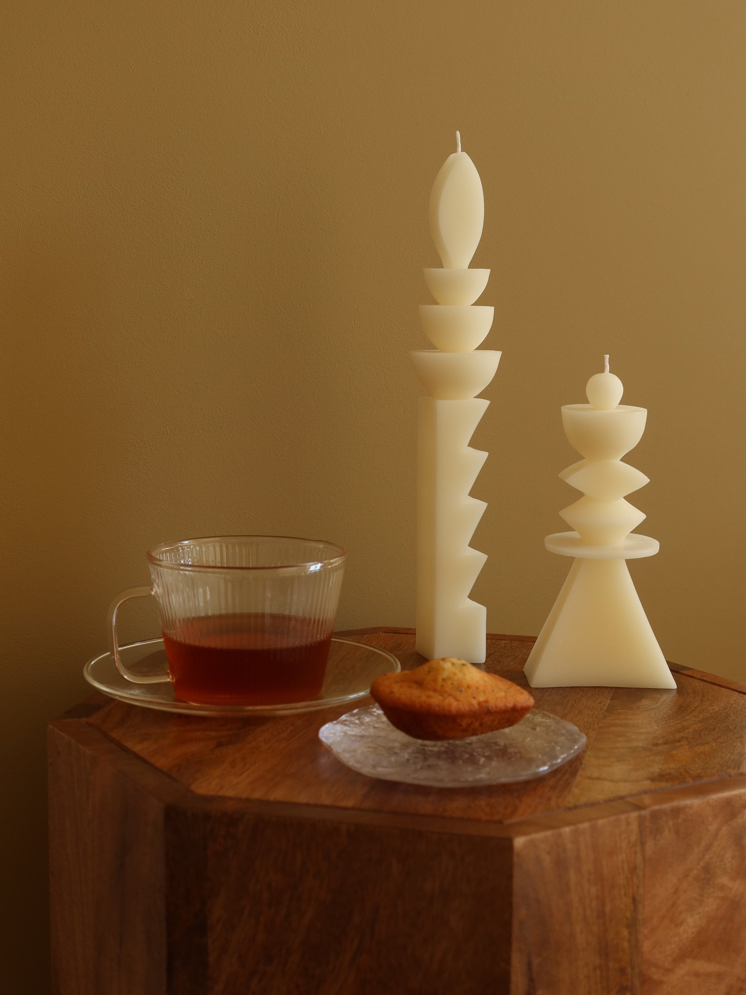 Bougie Flâner Columna en cire d'abeille nature fabriquée en France