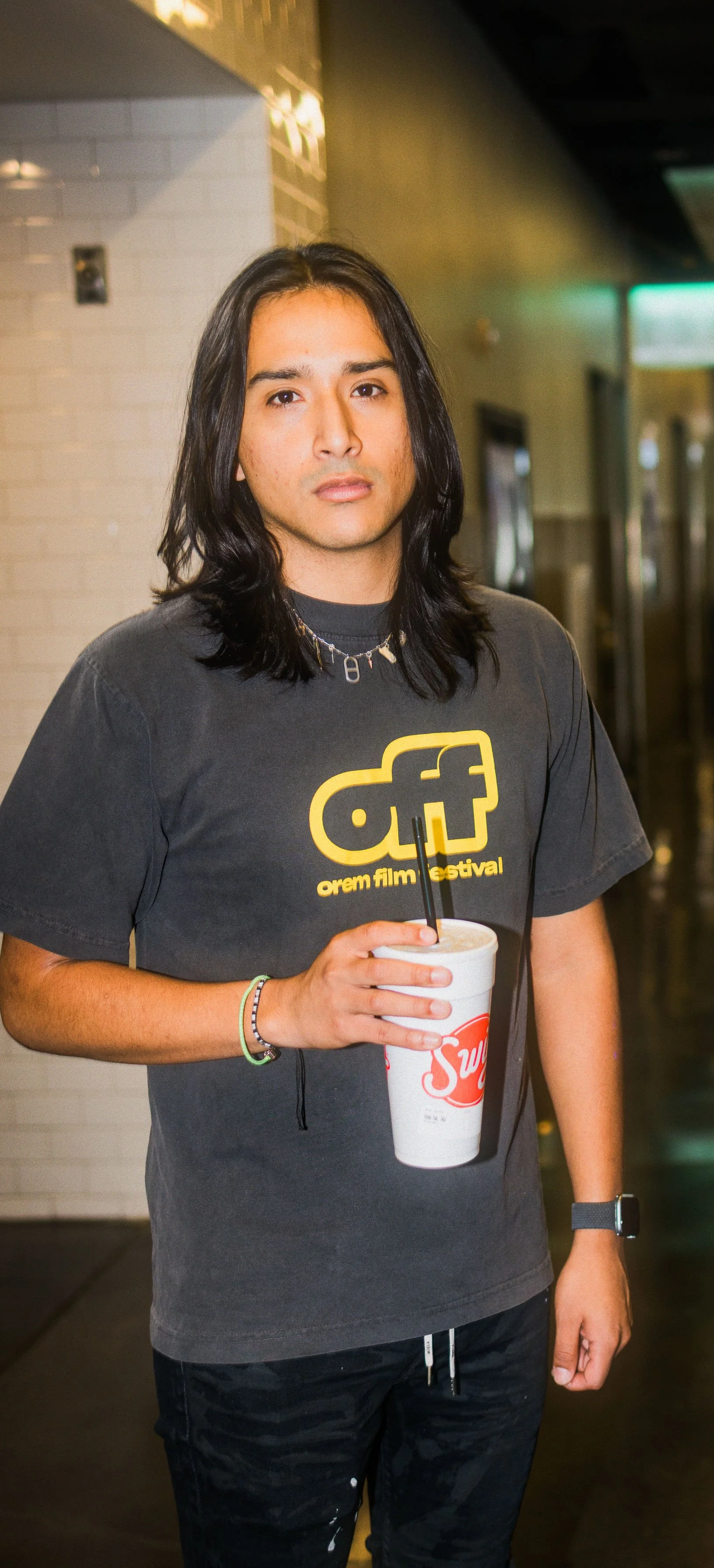 Vintage Black T-Shirt (Yellow Logo)