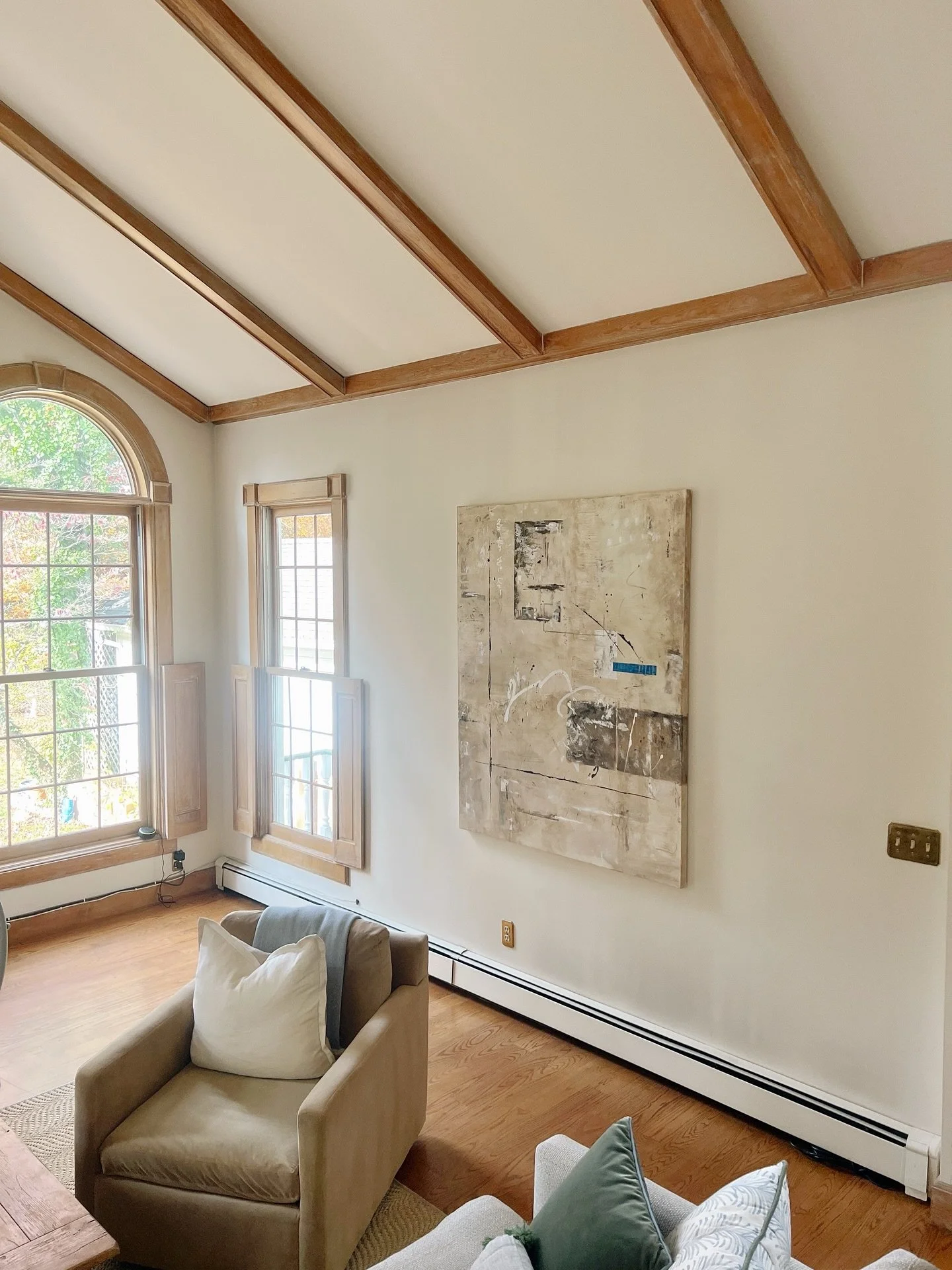 Truly nothing more satisfying than seeing your piece in the home it was made for. Commissioned piece 48&rdquo; x 60&rdquo;