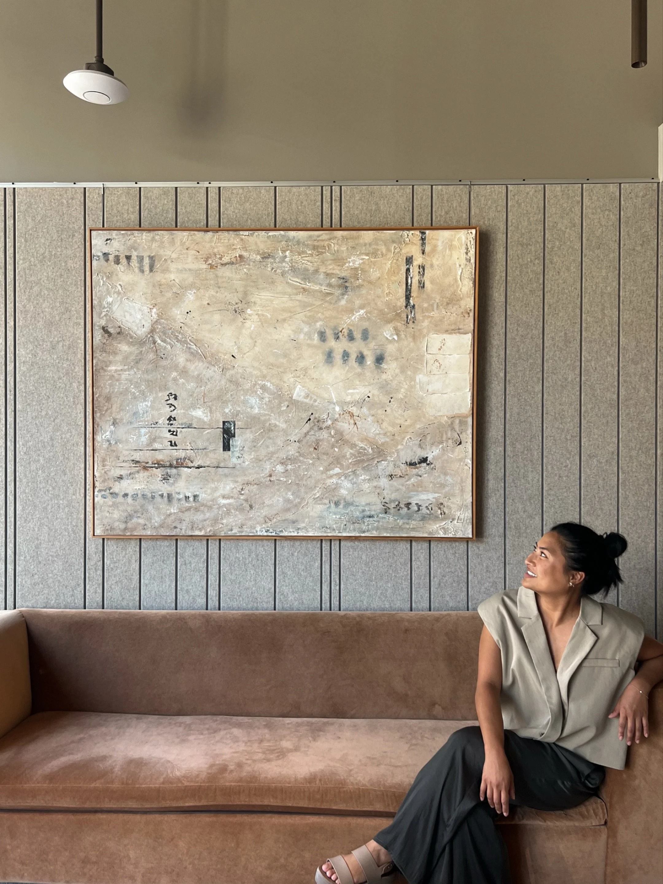 Just one of those pinch me moments | Design by KM &ldquo;Zen Garden&rdquo; piece at Shopify office in Chelsea