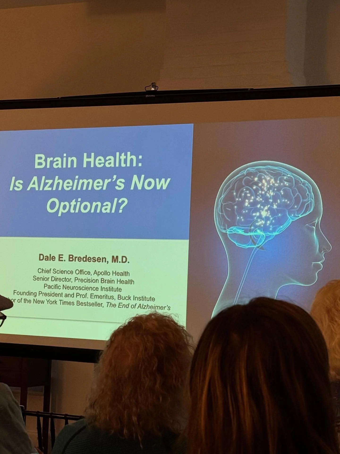 Recapping yesterday&rsquo;s incredible lecture by Dr. Dale Bredesen, who was the founding president &amp; CEO of the @buckinstituteforaging. He shared his groundbreaking protocol for reversing Alzheimer&rsquo;s, built around the &ldquo;Bredesen Seven