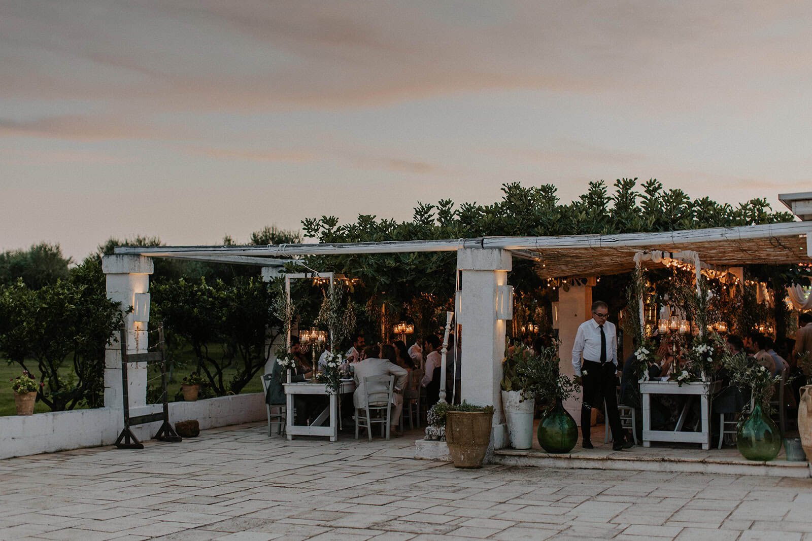 Dinner at dusk at Masseria Potenti