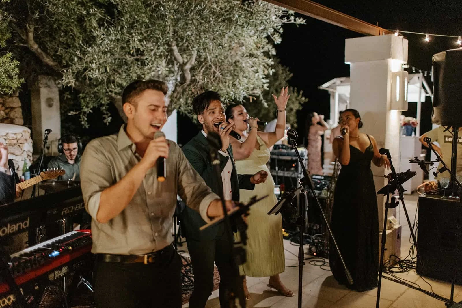 Live Band Performance at Outdoor Reception