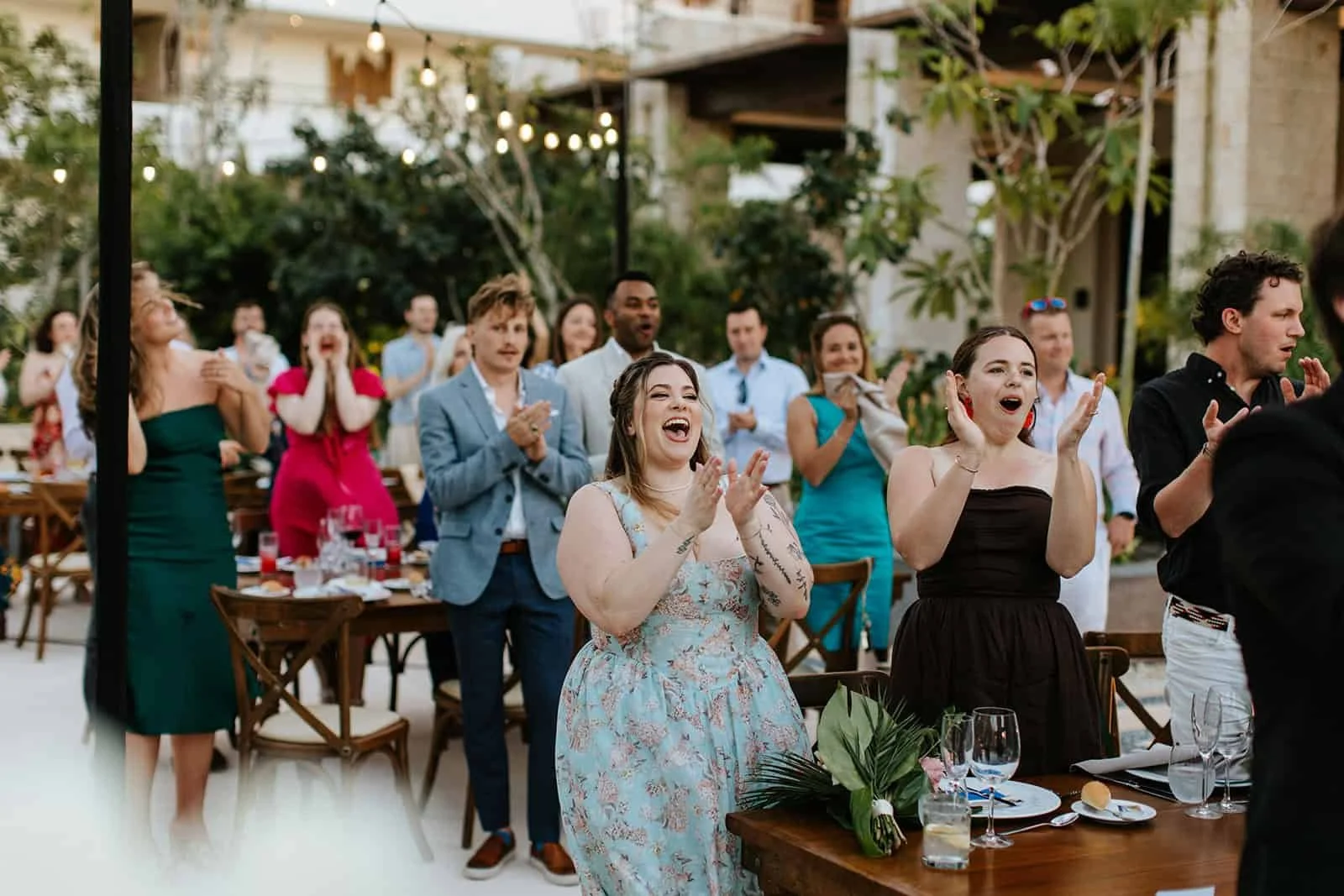 Guests Cheering the Newlyweds