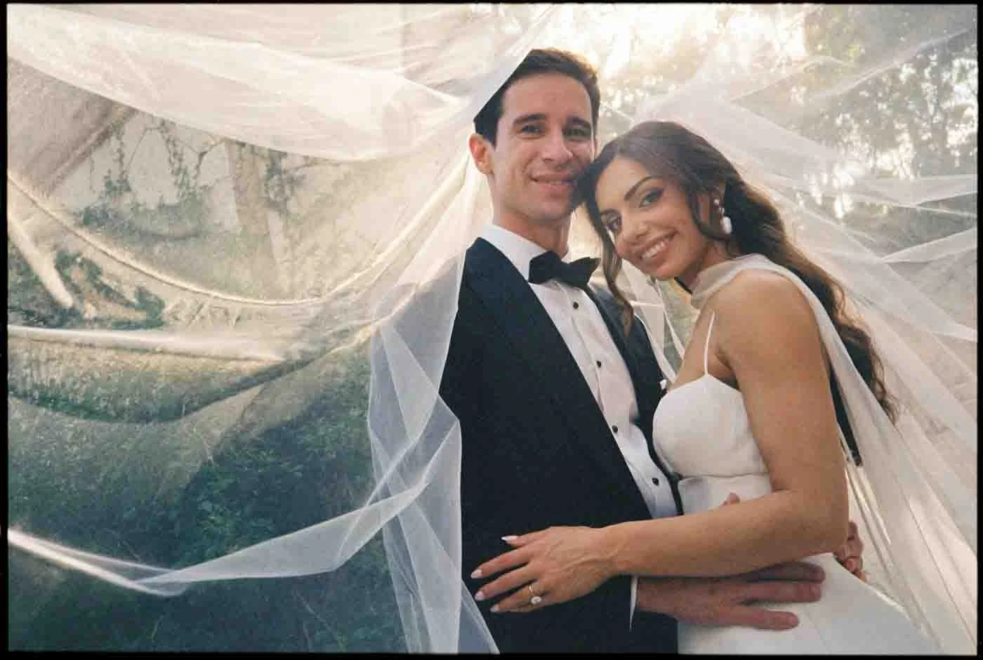 Film photography wedding portrait at Xcaret Playa del Carmen