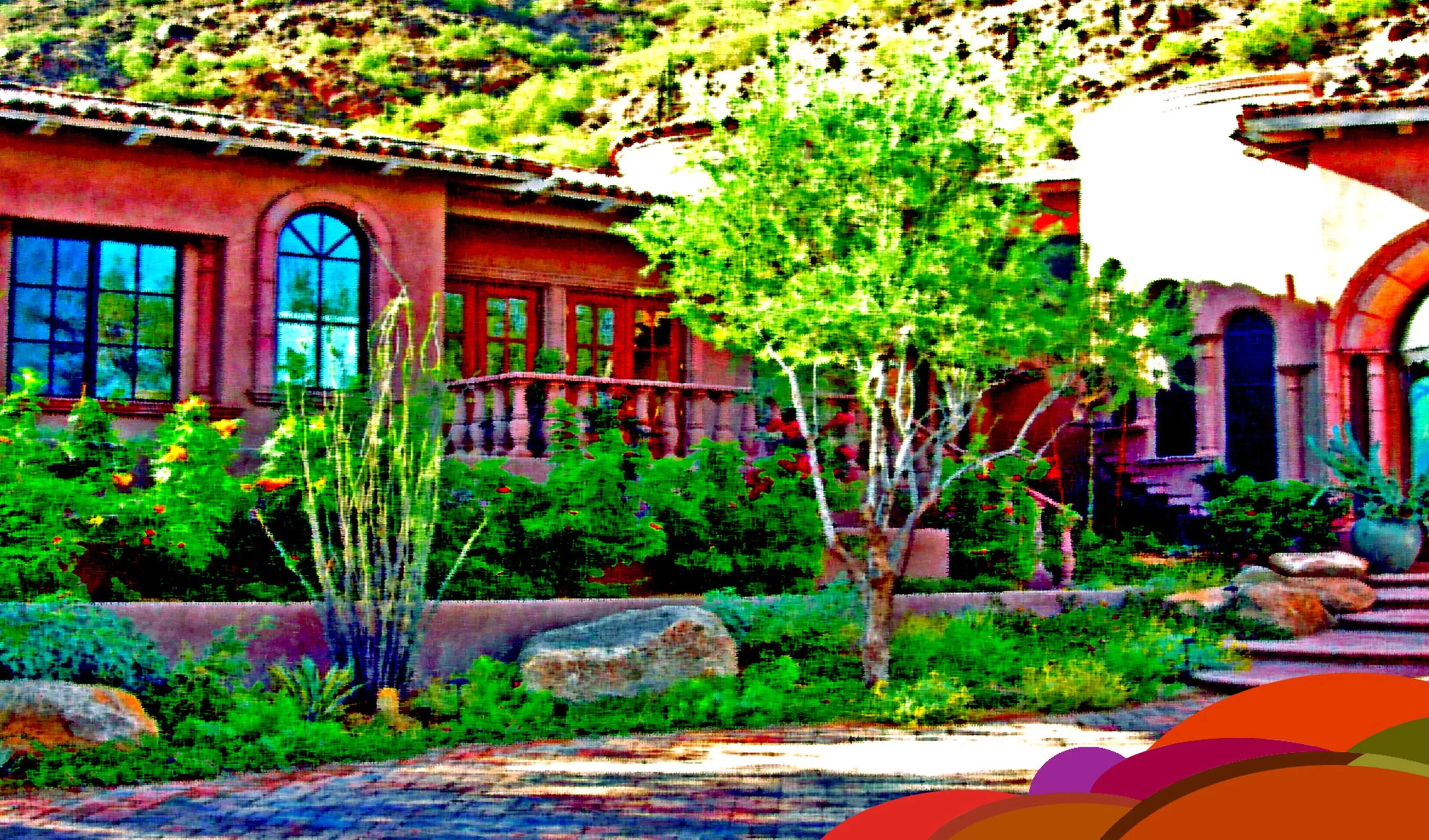 Artistic rendering showing landscape architecture