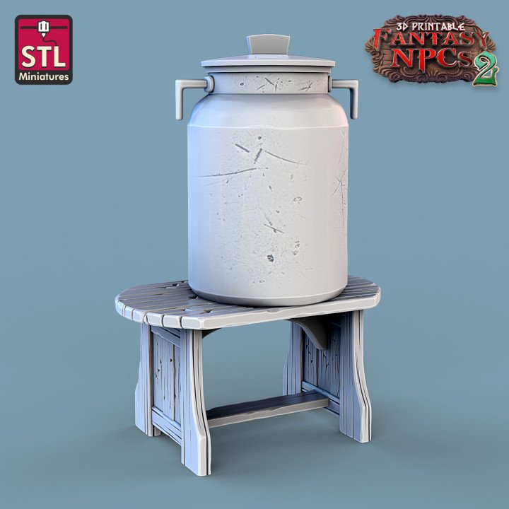 Large Milk Jug on Small Table