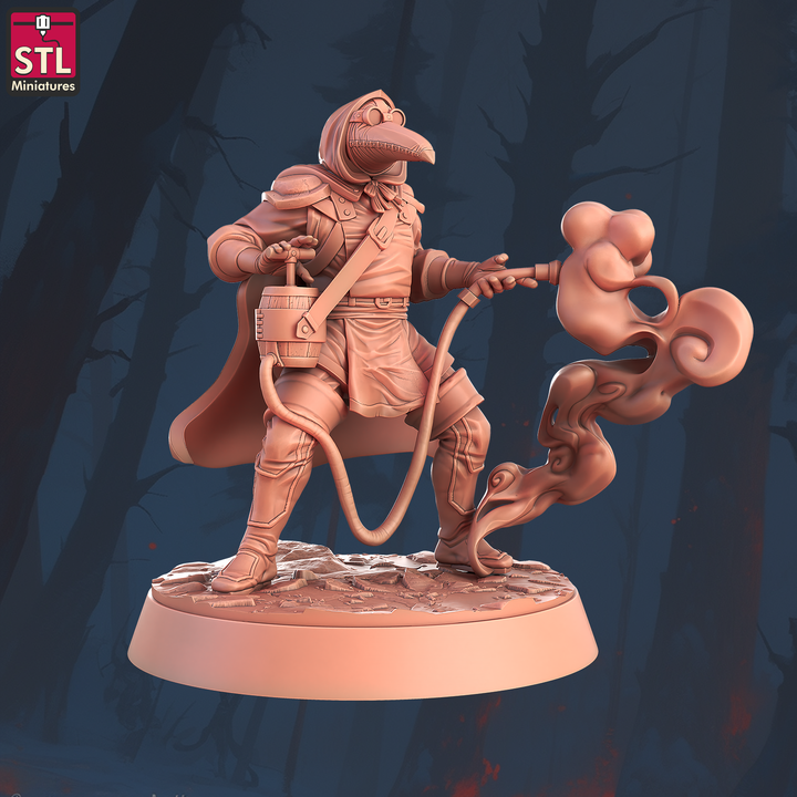 Masked Pest Controller with Pest Smoker