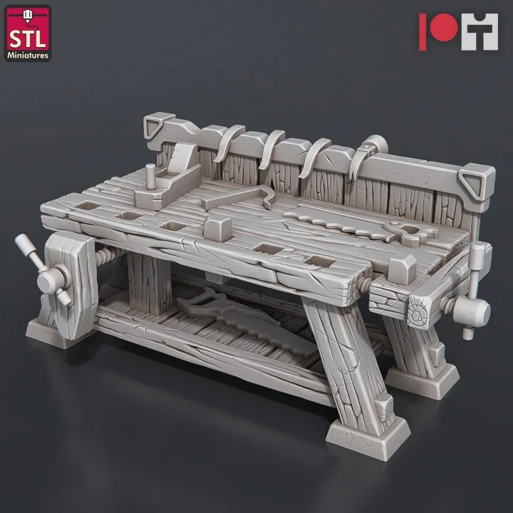 Work Bench with Multiple Clamps and Tools