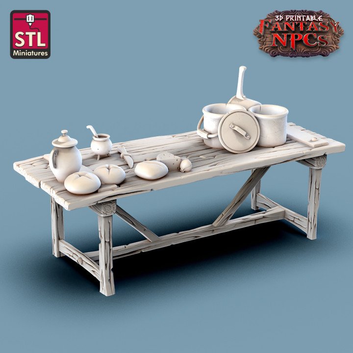 Long cooking table