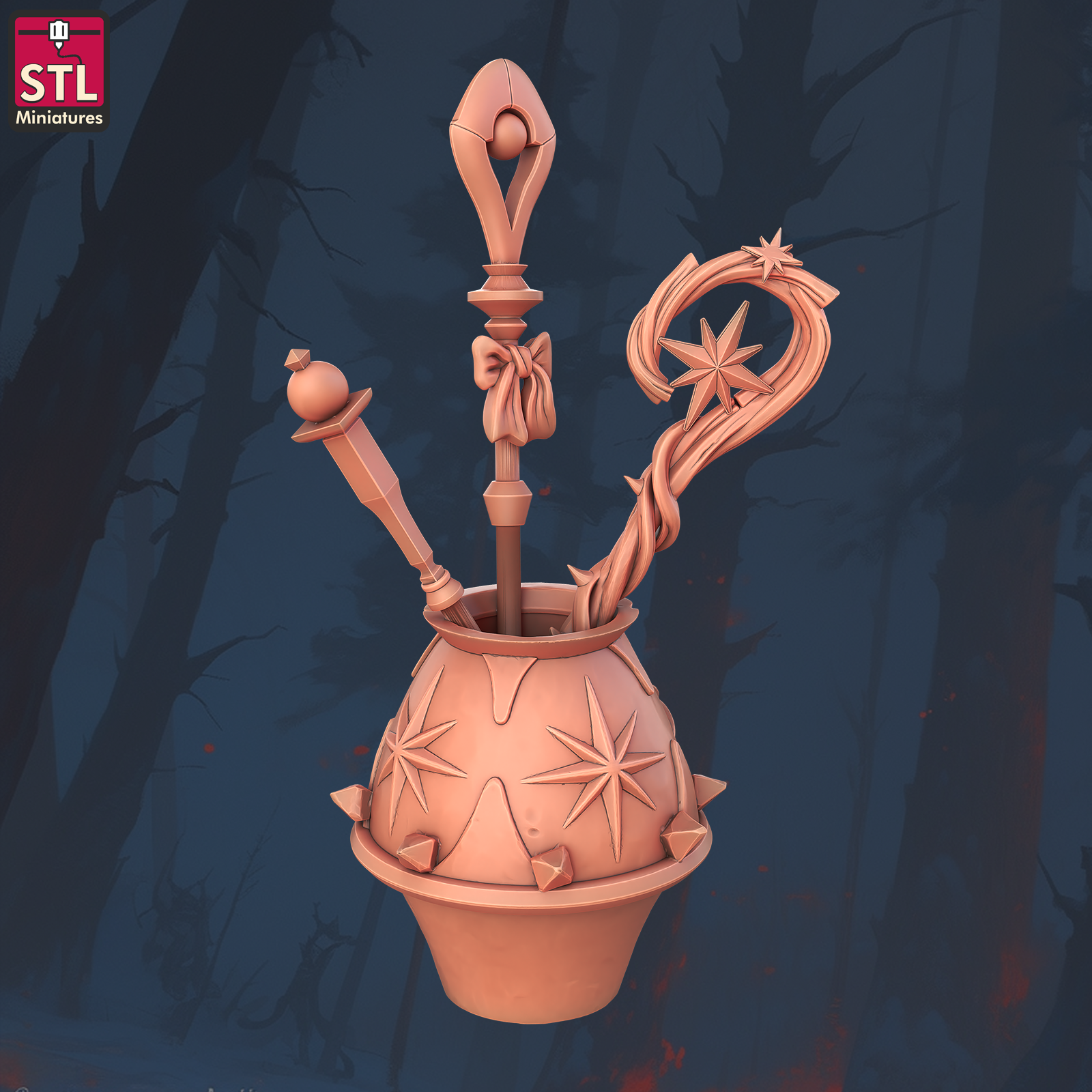 Pot with Staffs
