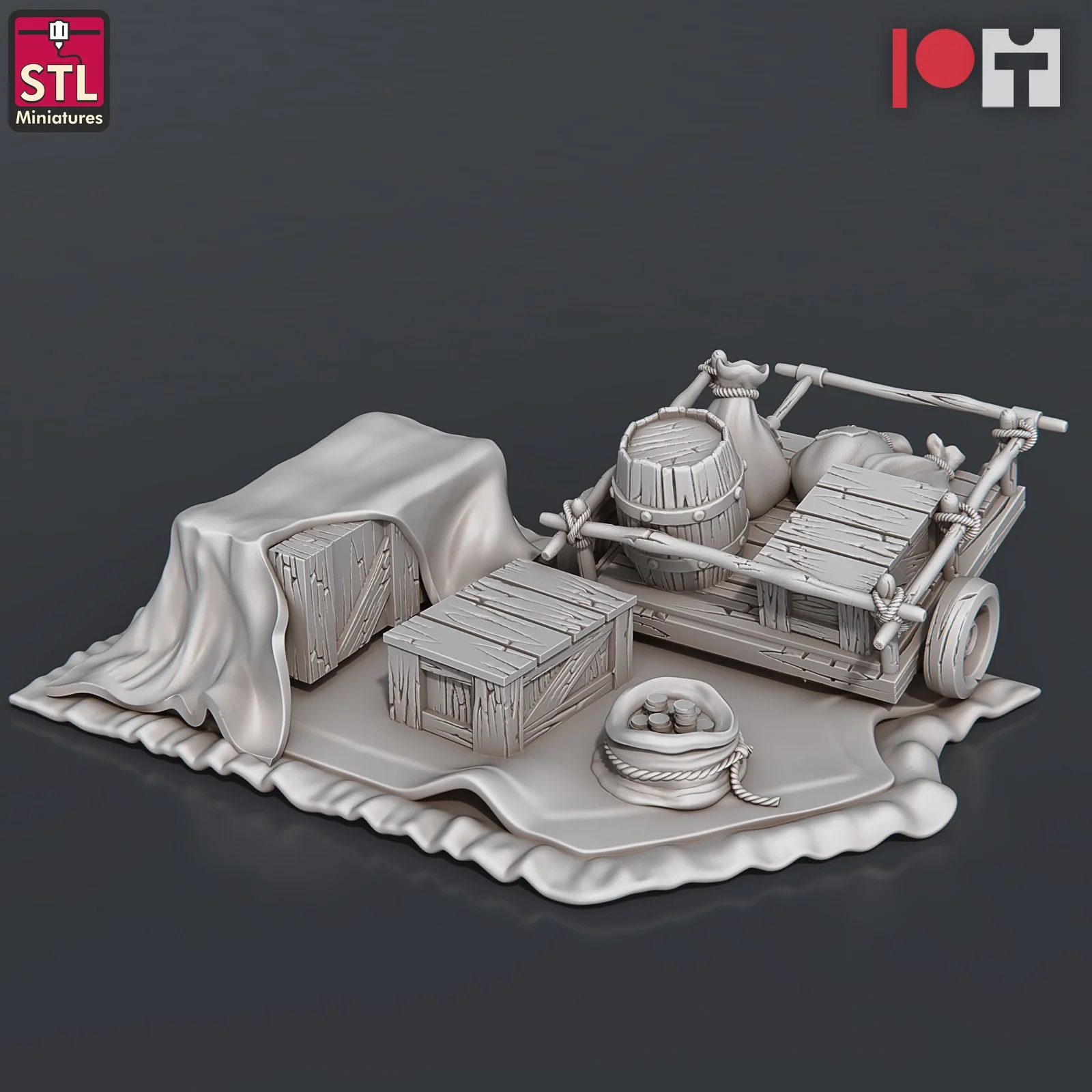 Pile of Boxes, a Bag of Coins and a Small Card of Boxes