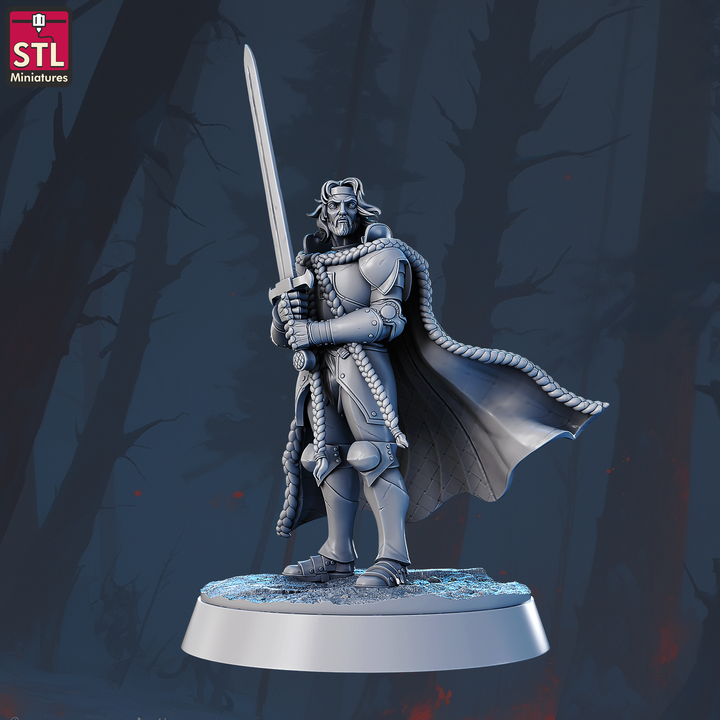 King Arthur holding Excalibur