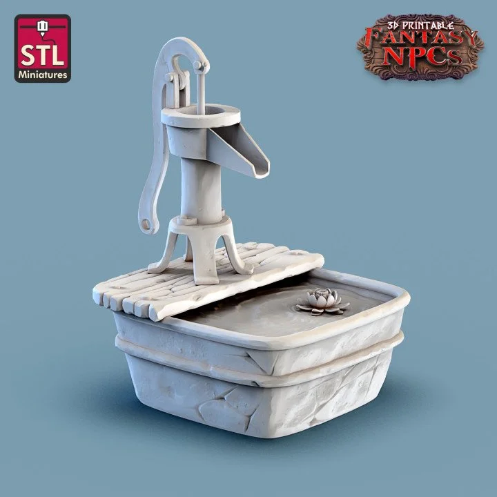 Hand Water Pump Mounted on a Water-Filled Bucket