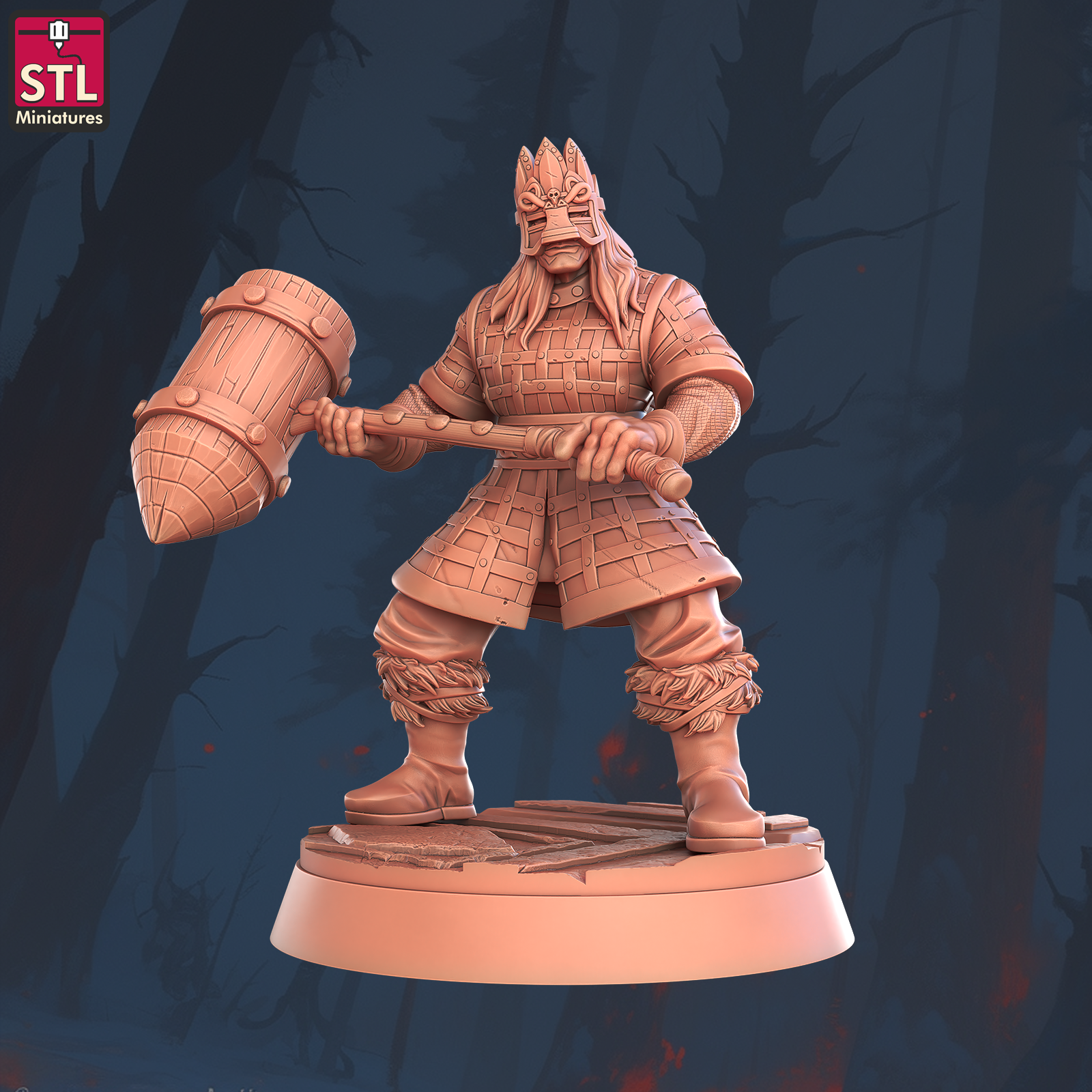 Thorgrim Wielding Large Wooden Mallet