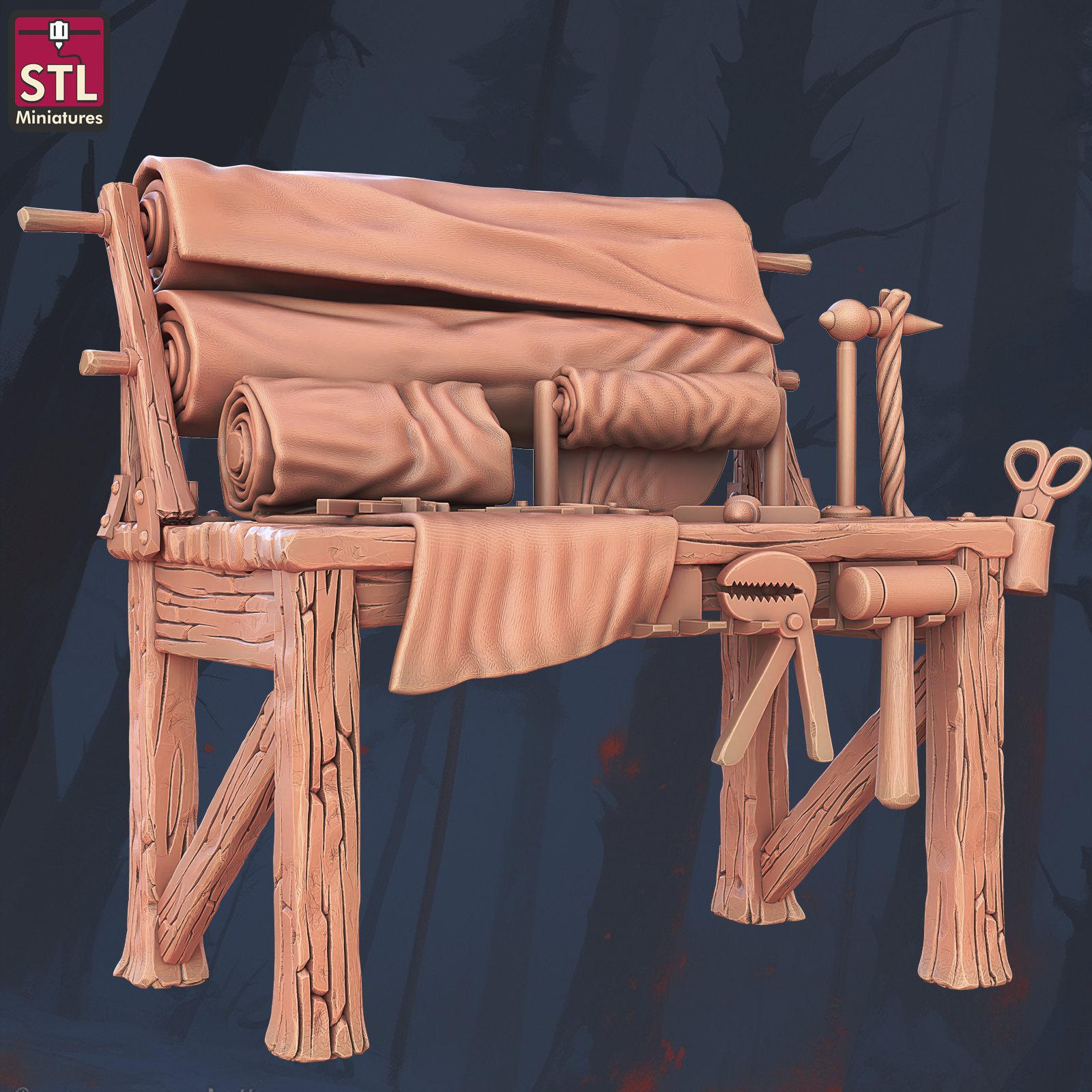 Saddle Fabric Worktable