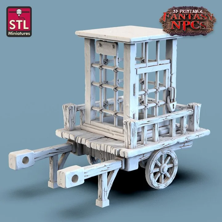 Large cage on a single-axle cart