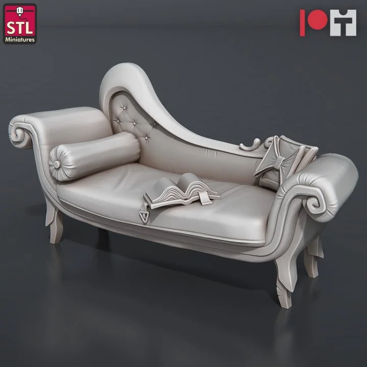 Lounging Chaise with Open Book