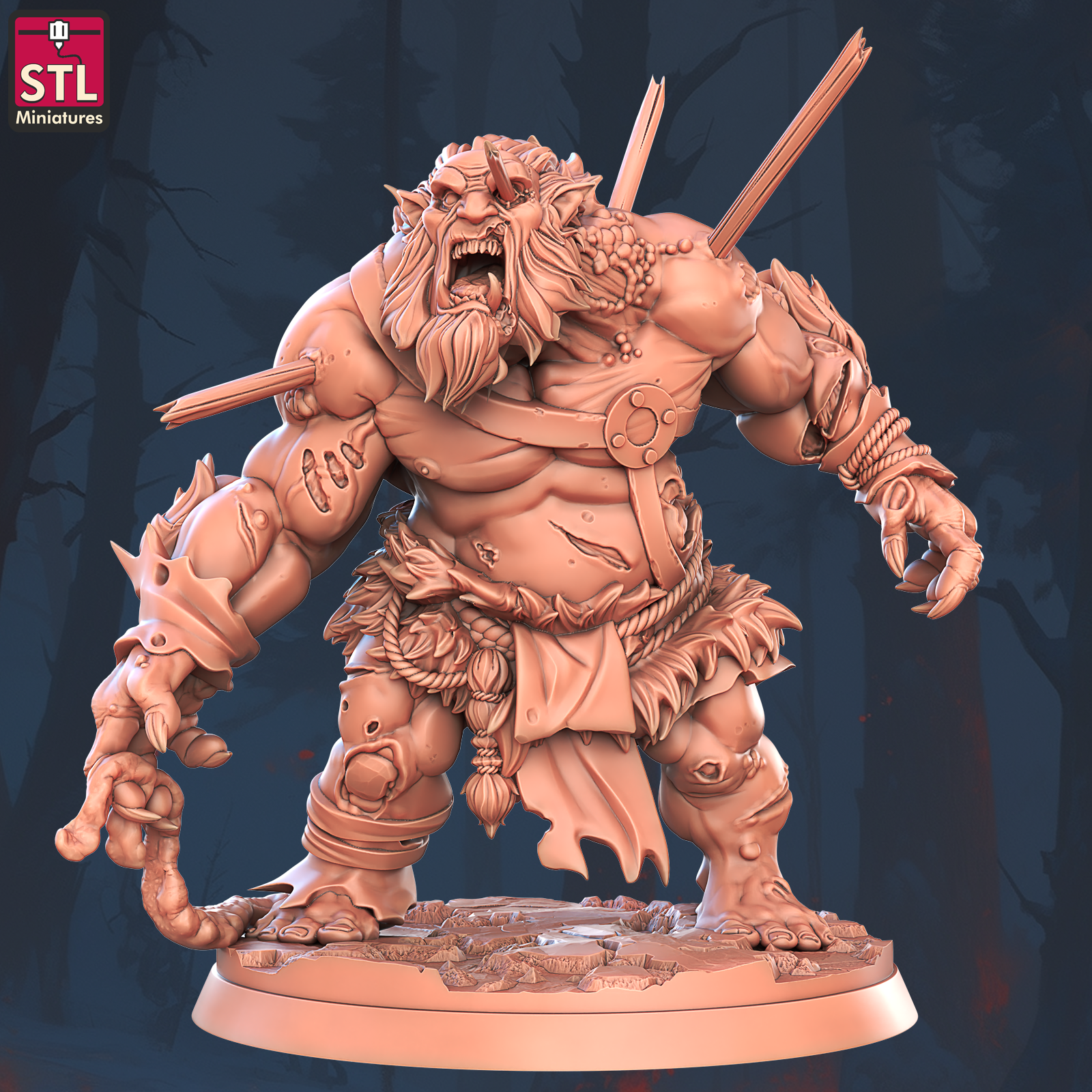 Zombie Troll with Multiple Broken Spears Sticking Out
