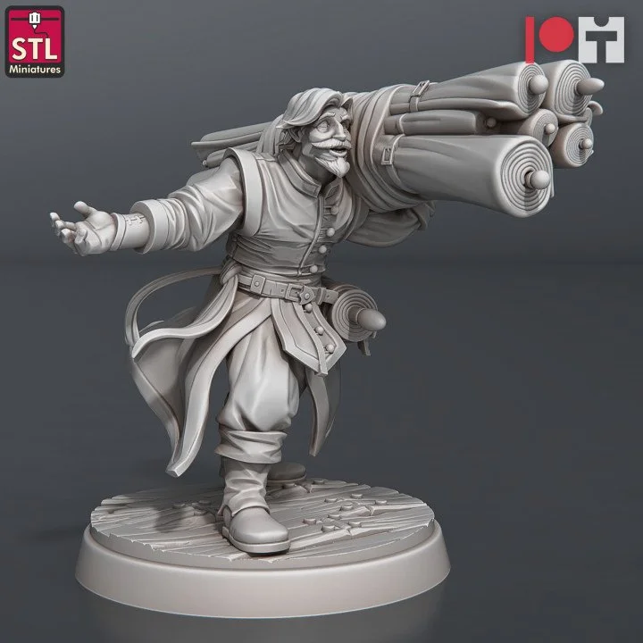 Human male fabric seller