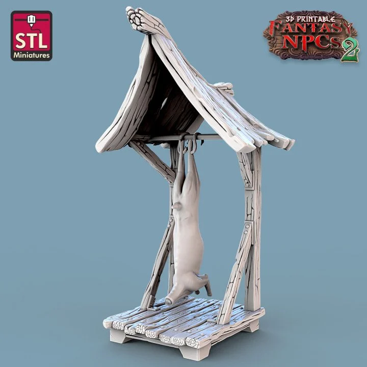 Covered Hanging Pig Carcass