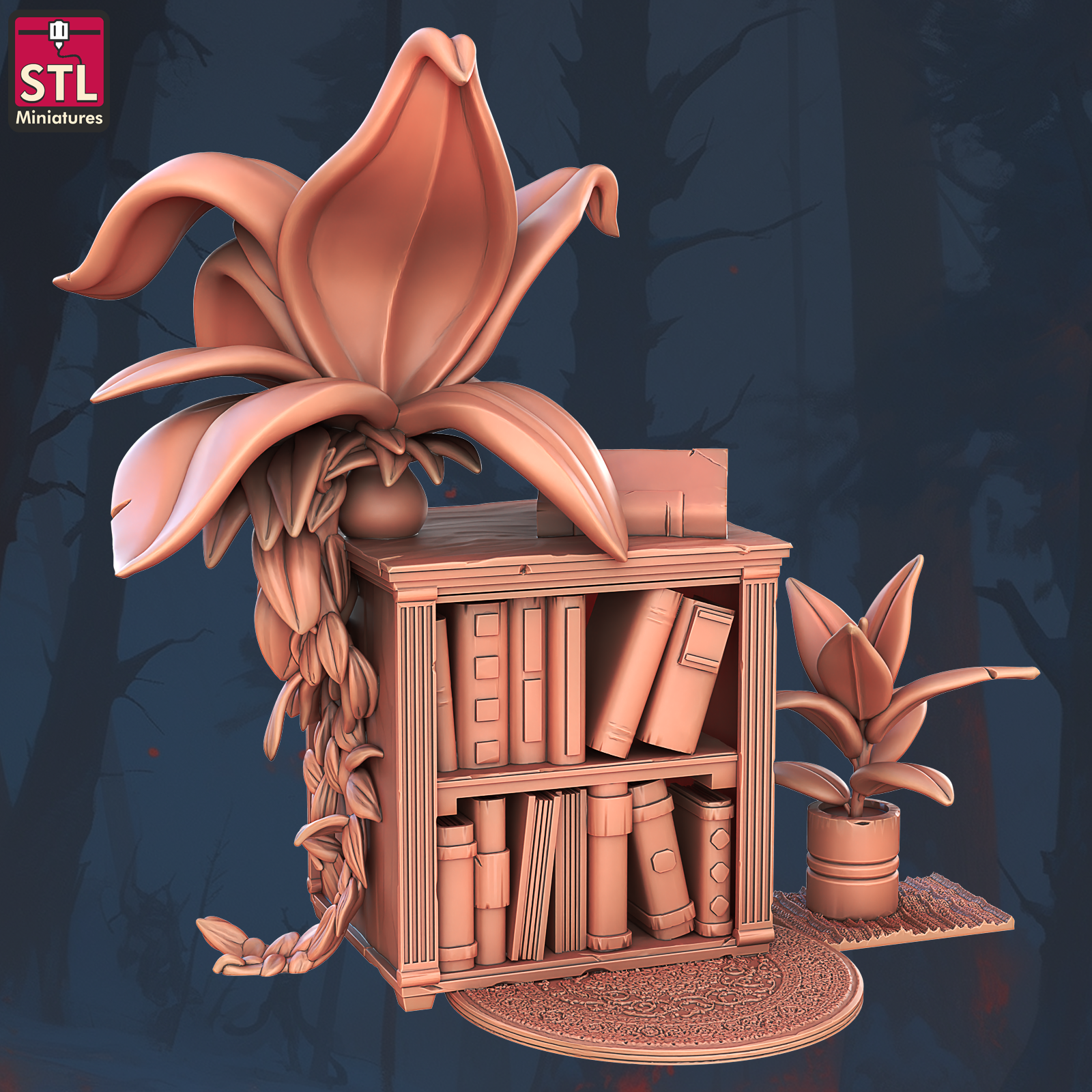 Small Shelf With a Large Potted Plant
