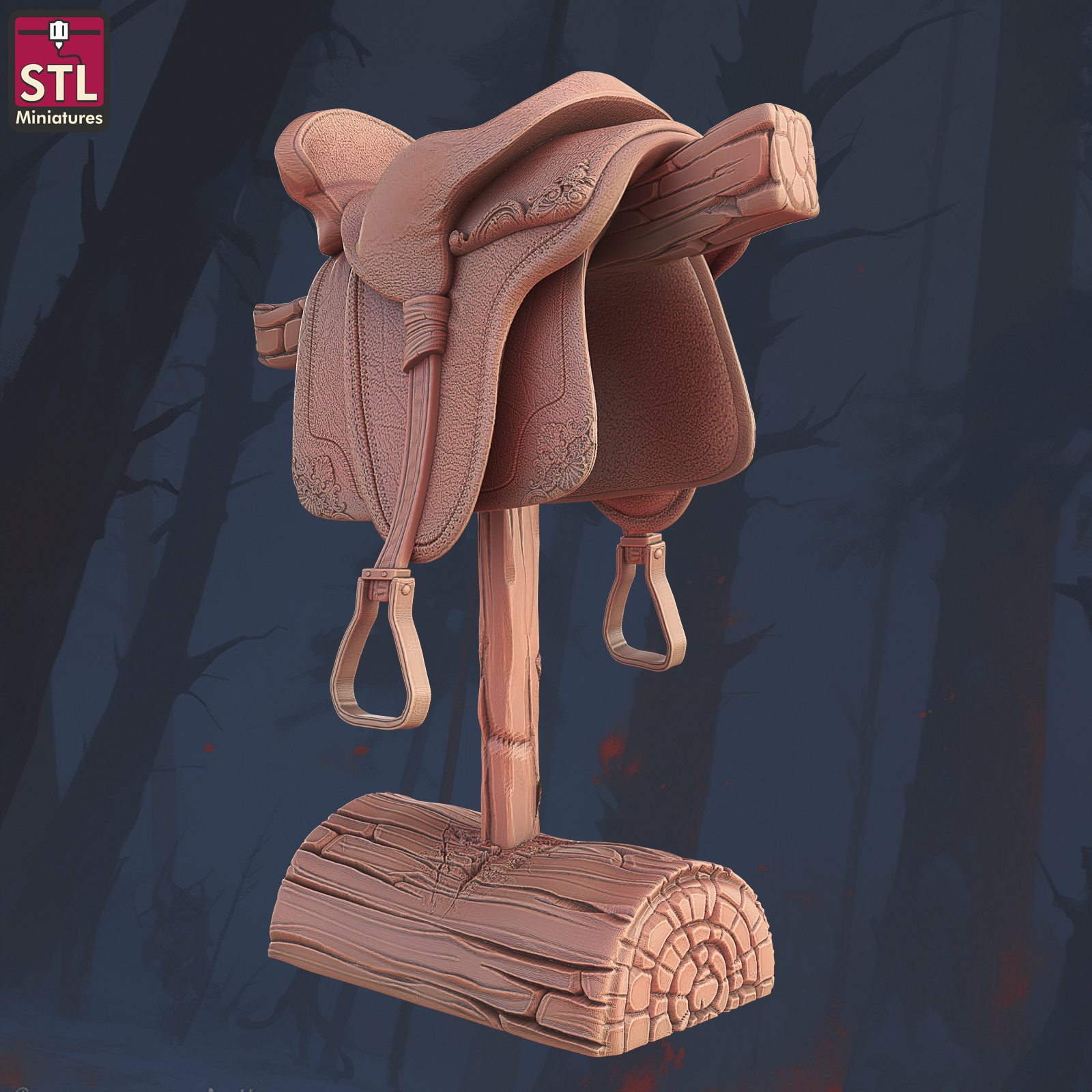 Single Saddle on Half Log Work Post