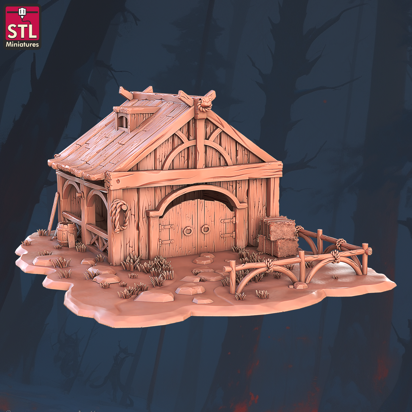 Farmhouse Stable complete with surrounding land and fence