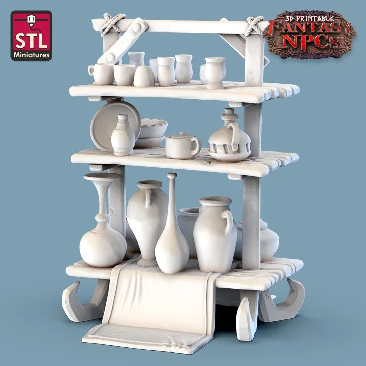 Three-tiered display shelf