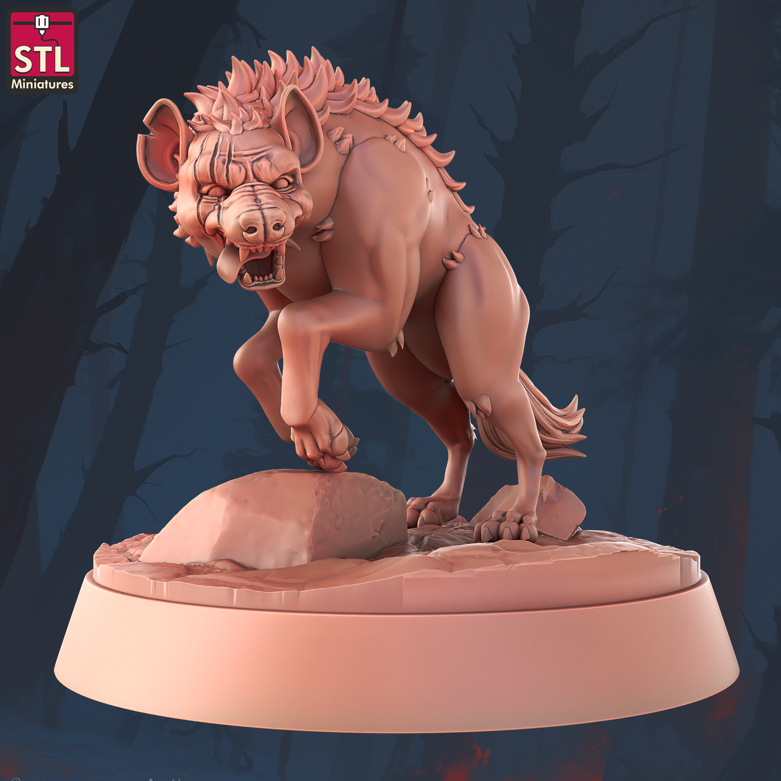 Hyena Mid Jump Tongue Lolling