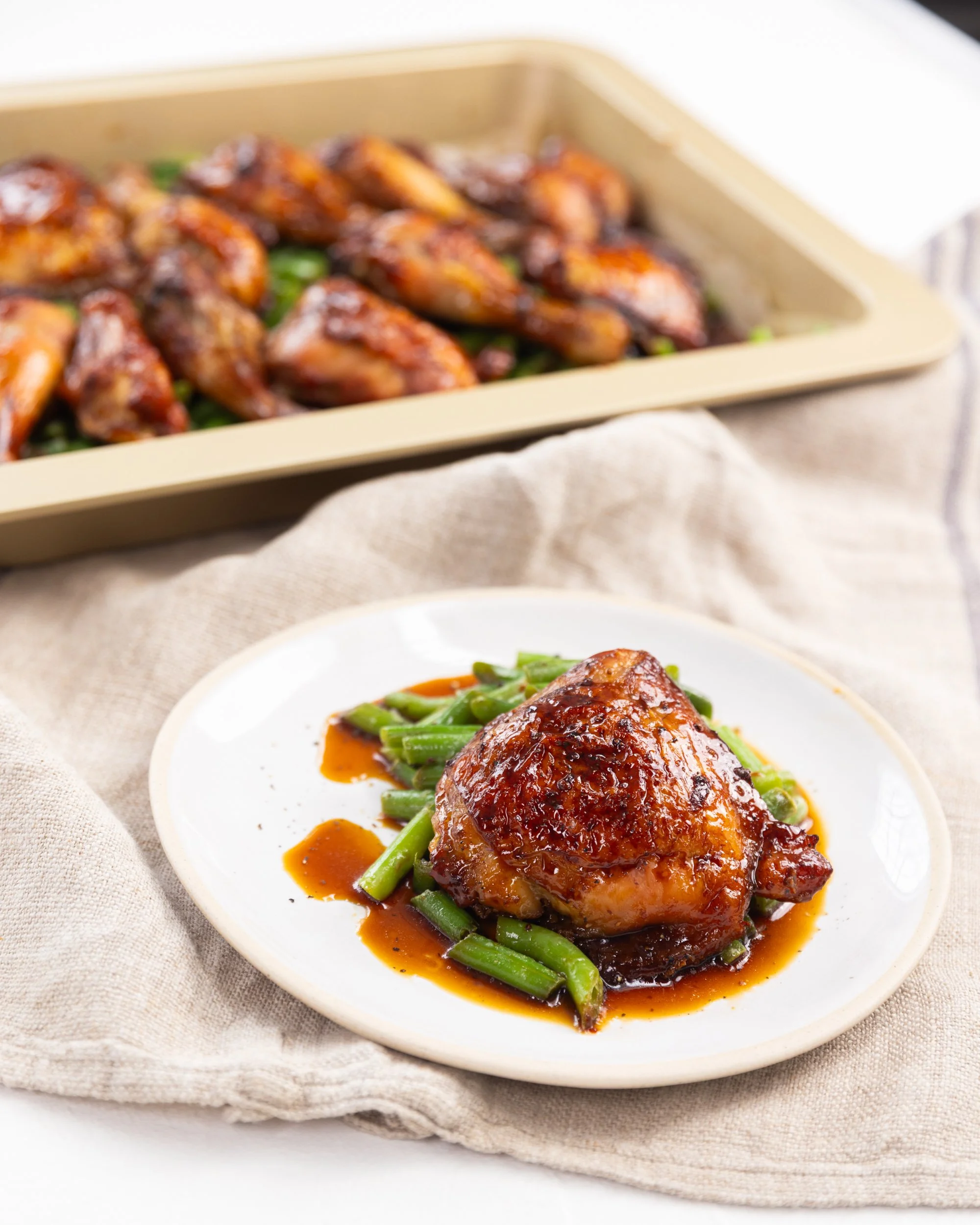 Sticky Soy Chicken & Beans
