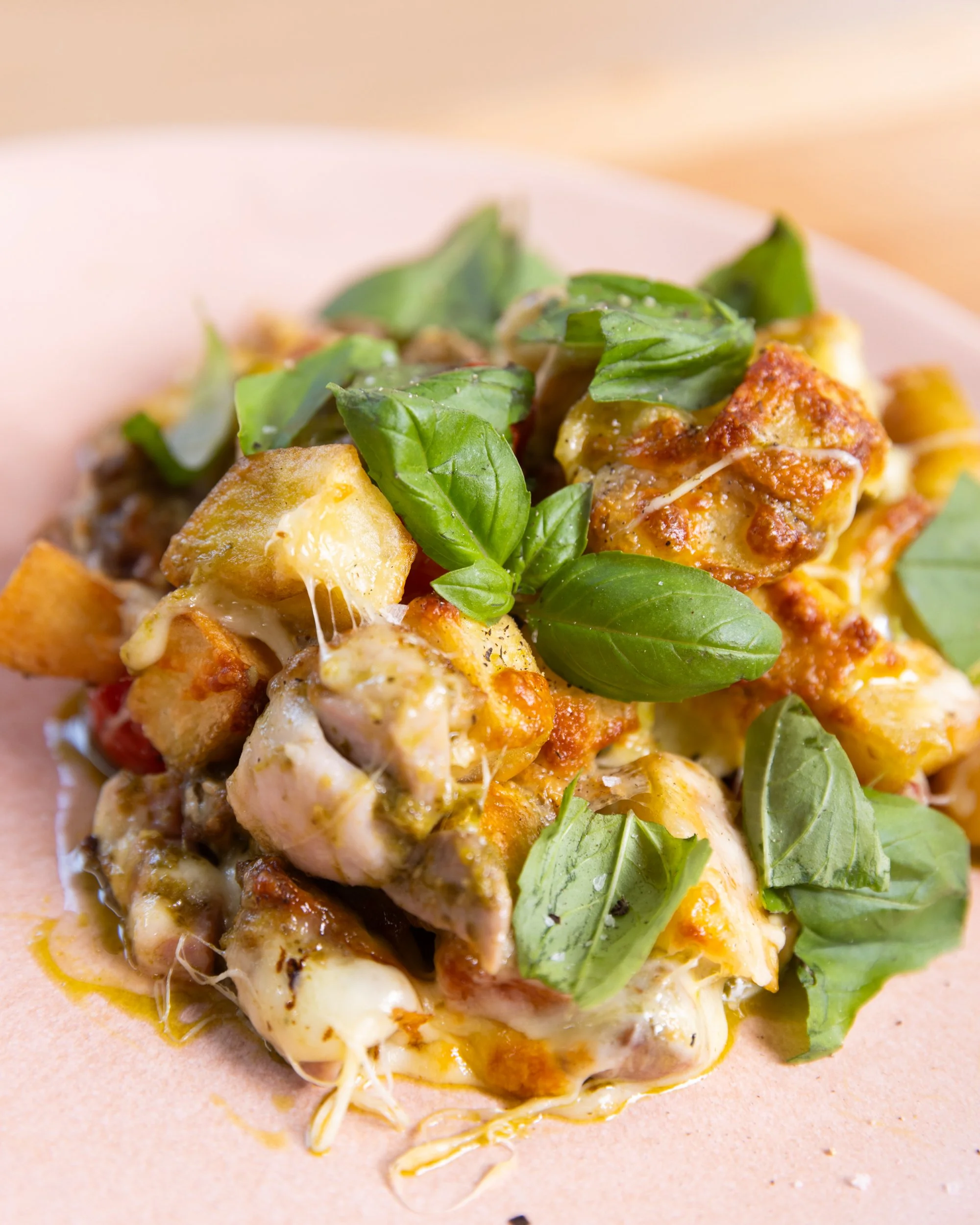 Chicken & Pesto Loaded Potatoes