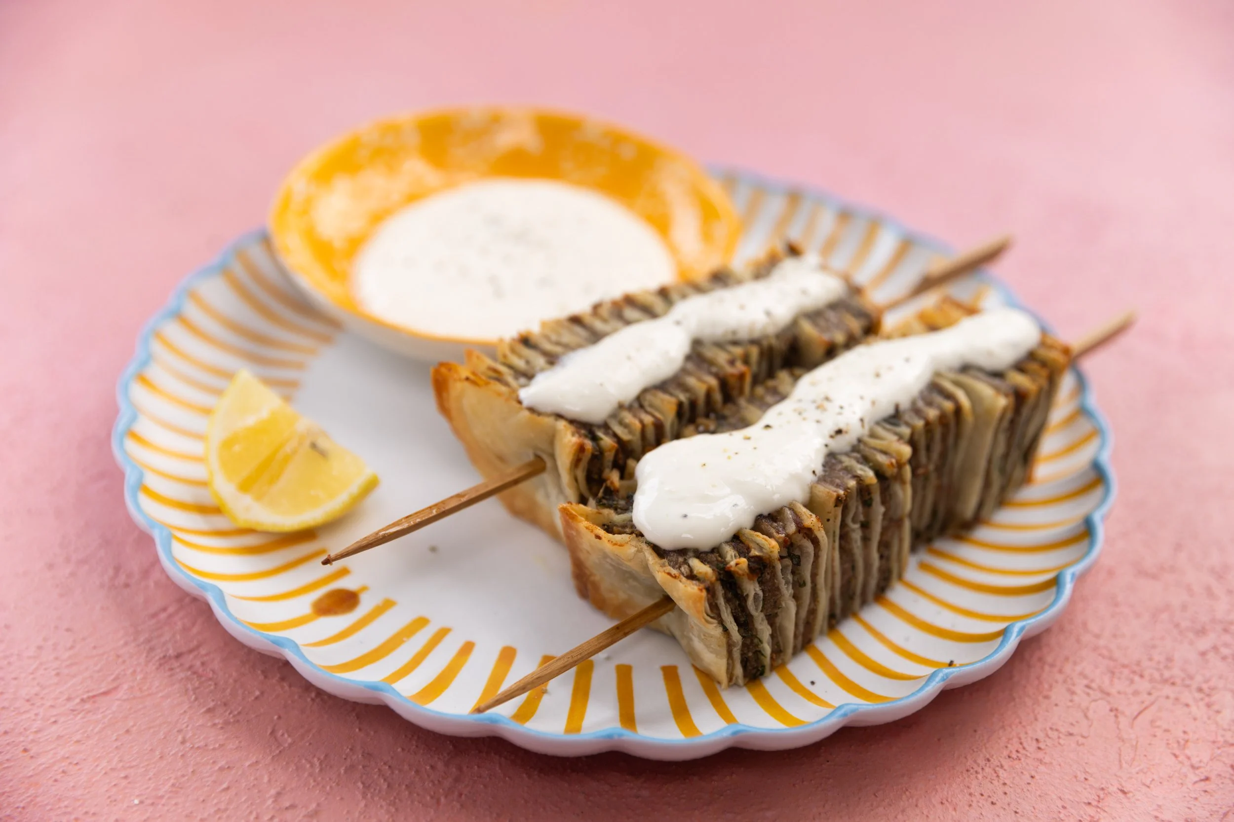 Quick Lamb Kebabs with Garlic Yoghurt Sauce