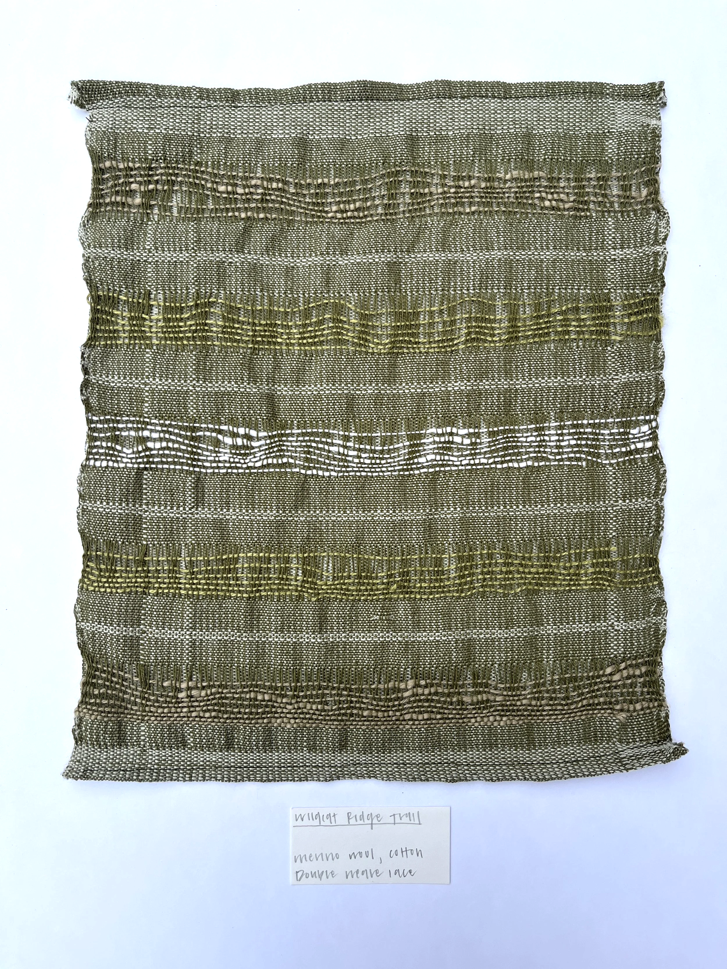 Wildcat Ridge Trail:
cotton & merino wool, 12 x 15 inches, 2025