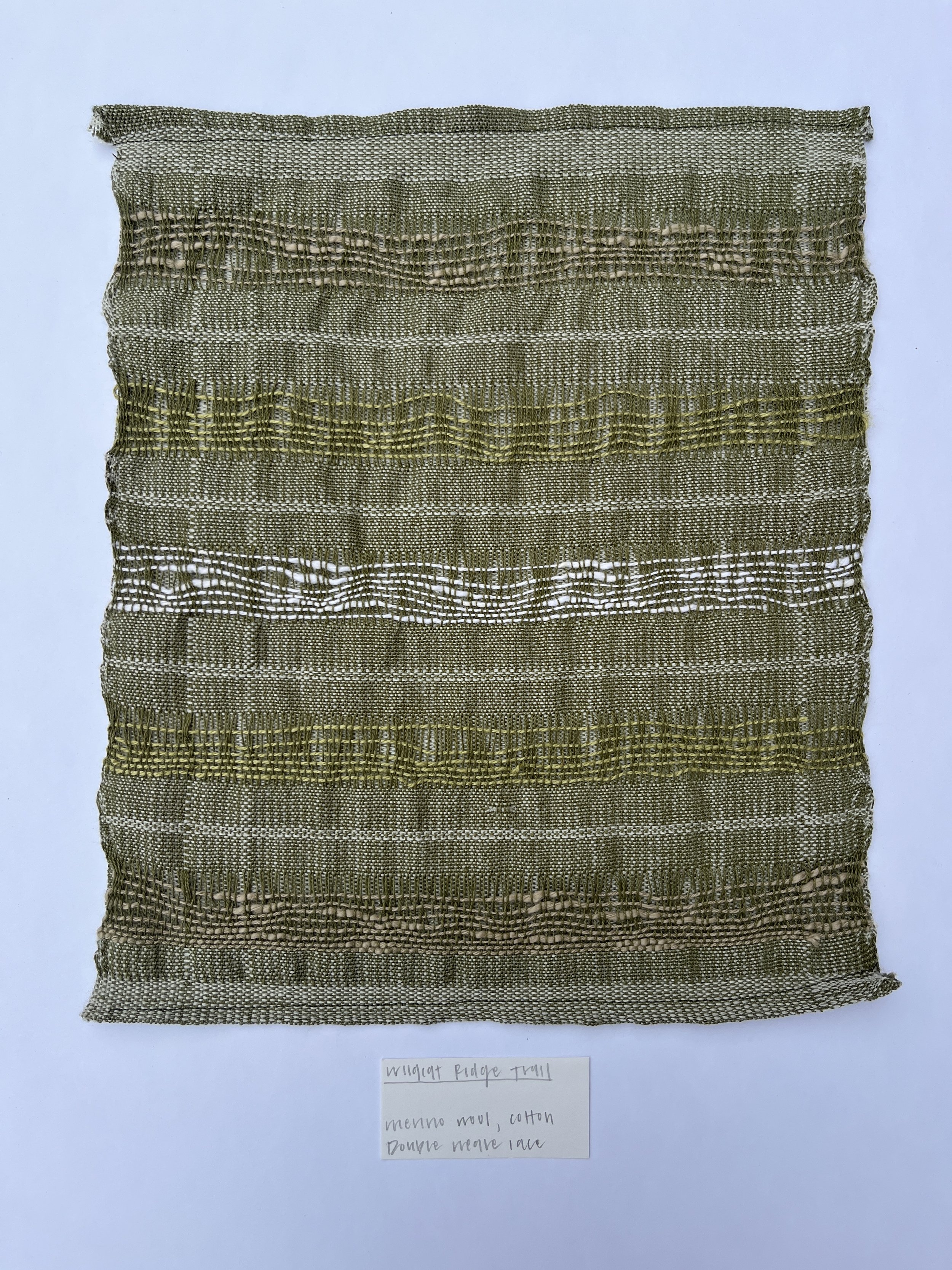 Wildcat Ridge Trail:
cotton & merino wool, 12 x 15 inches, 2025