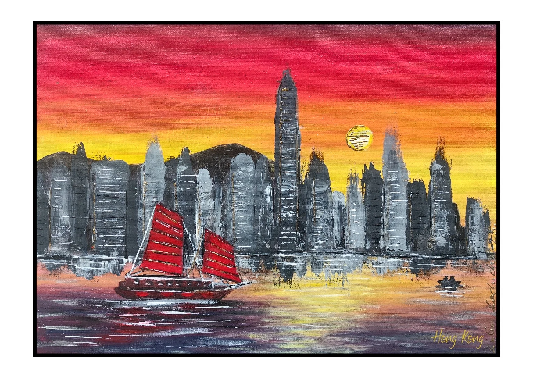 HK SUNSET Art print Greeting card
