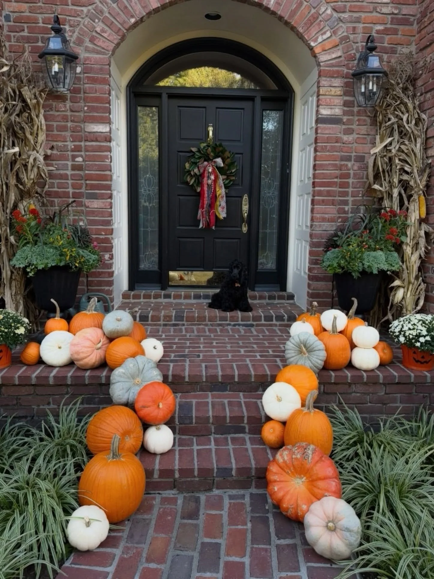 Porch pups and fall curb appeal, but make it a SHOWSTOPPER! 🎃🍂✨

Layers of pumpkins, gorgeous fall colors, and a grand entrance that deserves a double take! 😍 From the first step to the front door, every pumpkin was thoughtfully placed to create t