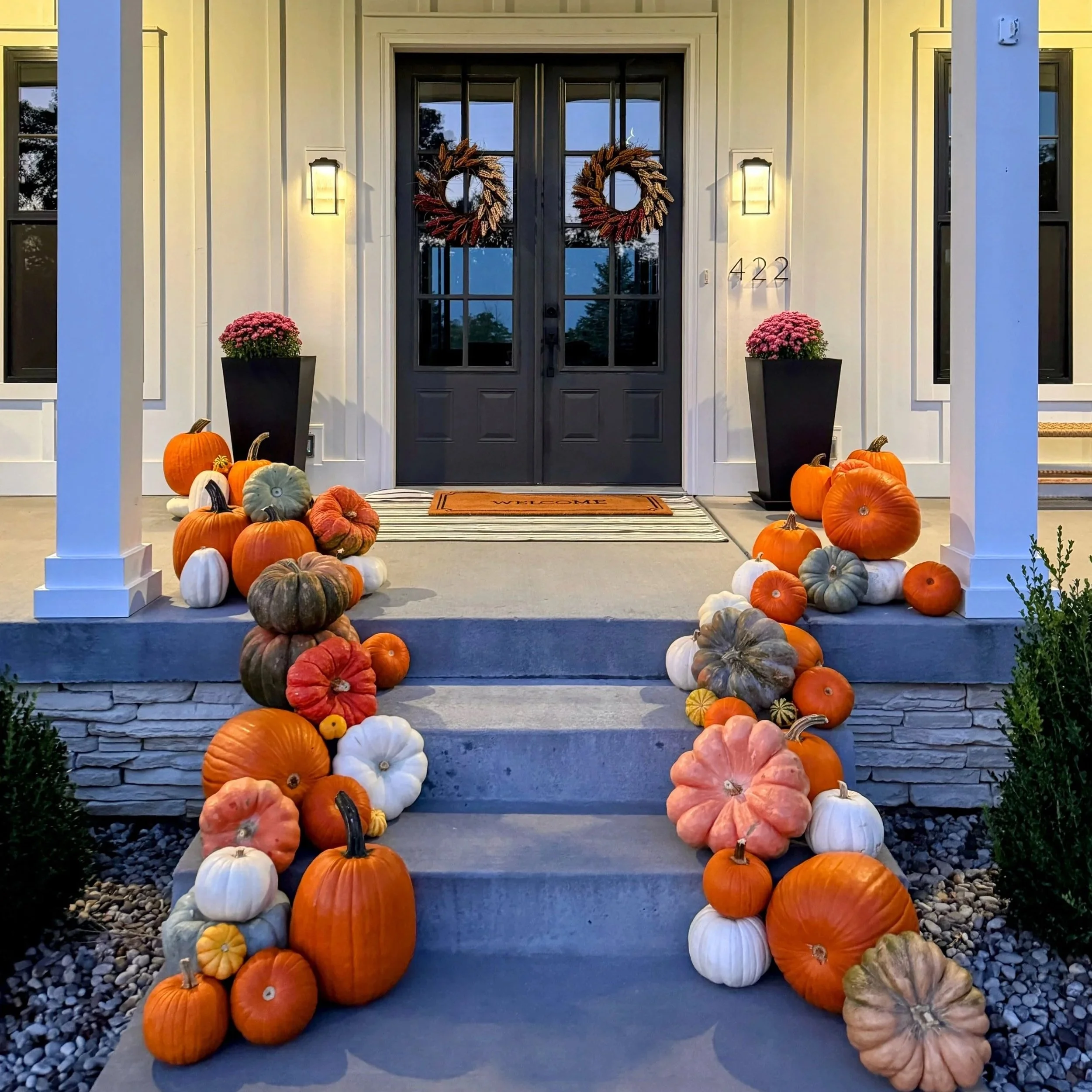 Pumpkin Delivery Louisville Mums Pumpkins on Porch Decor