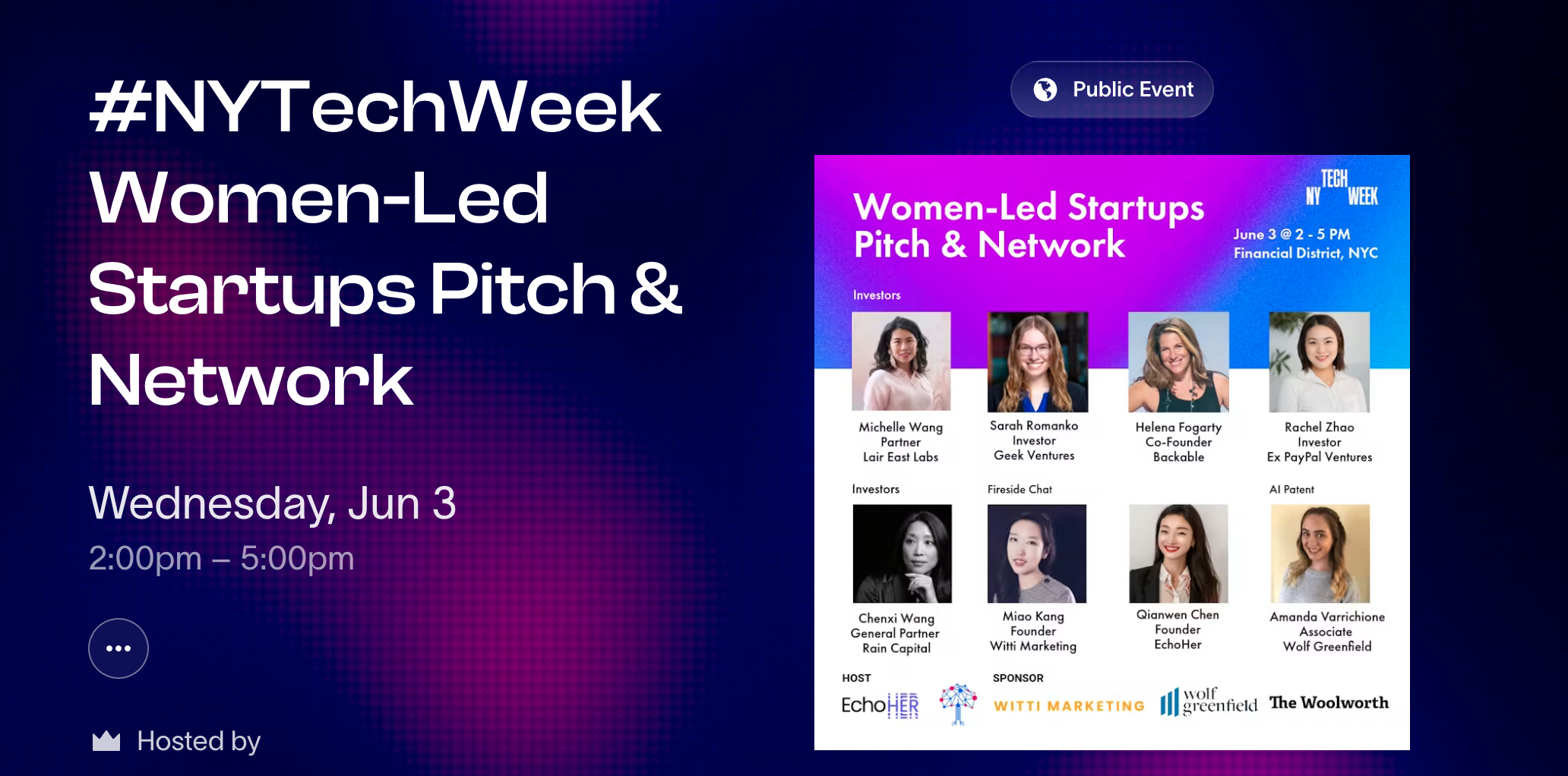 NY TechWeek Women-Led Startups Pitch &amp; Network Event
