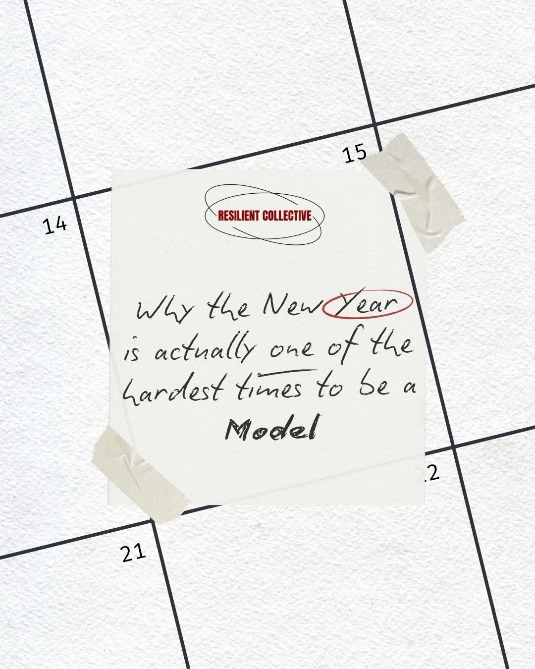 January hits different in this industry.
While everyone else is setting intentions, models are waiting on pay from last year, prepping for fashion weeks that start before the nervous system has caught up, and stepping back into expectations that neve