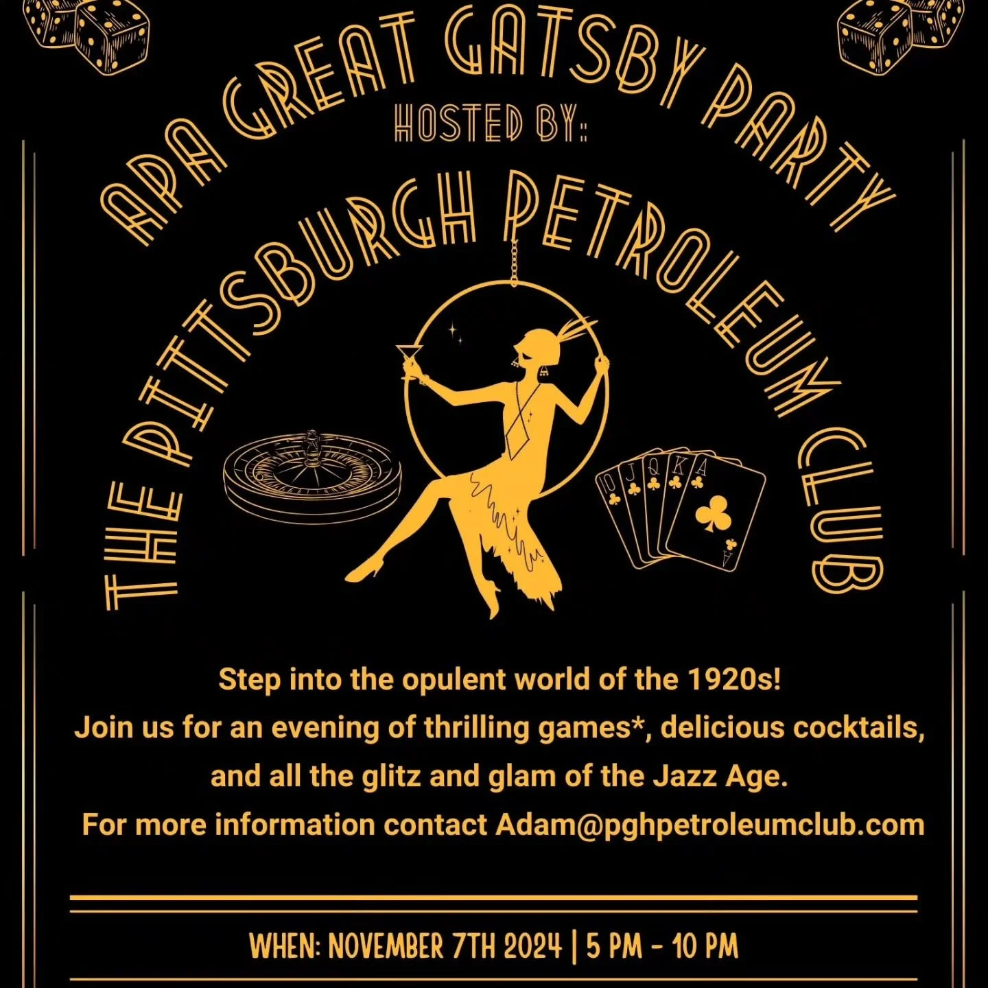 We are excited to host this event for the APA! 🍾
Register now and come celebrate with us and our amazing sponsors!
 Williams,  Wright &amp; Company,  Valve 48,  MGDyess,  Archaea,  DTM,  MEC,  Franklin Templeton,  Arsenal Resources,  EQX,  Frontier,