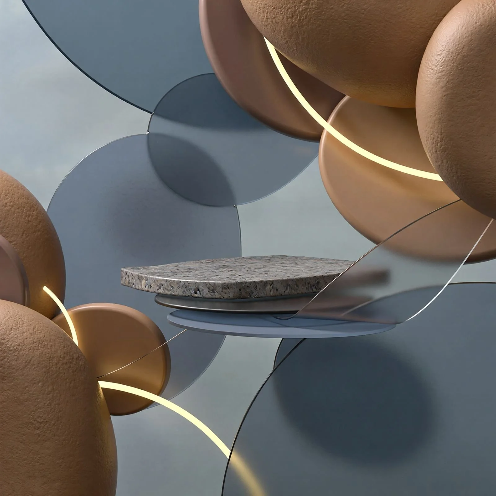 A stone plate indicating a place to hold more.