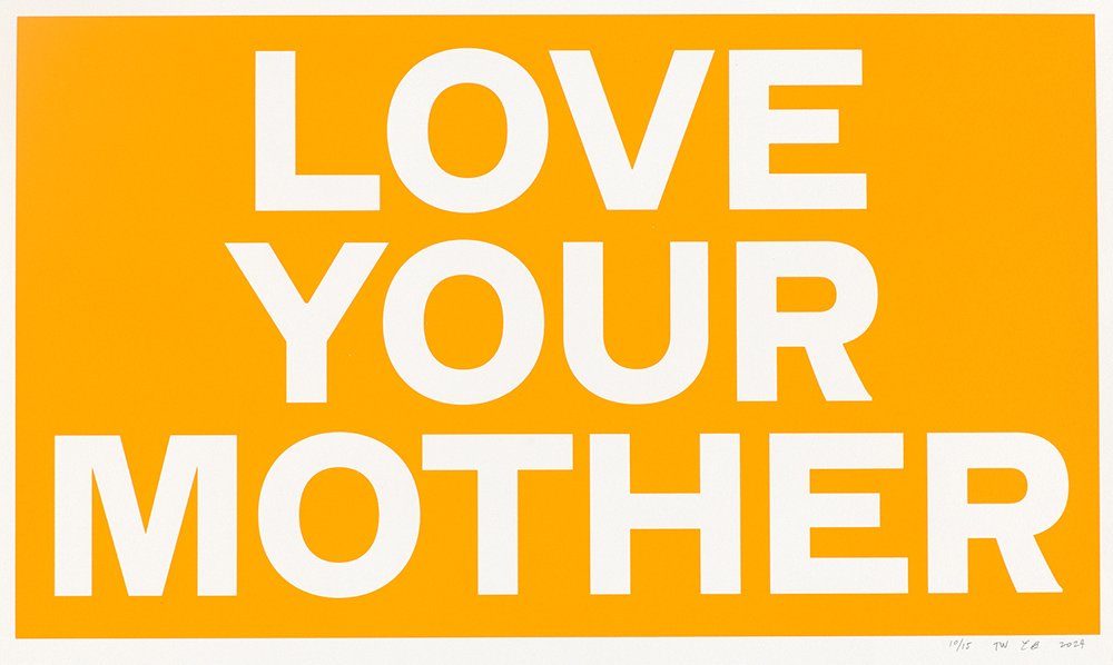 Elizabeth Boon & Trent Walter, Love Your Mother ,2024, screenprint, edition of 15, 36 x 62 cm